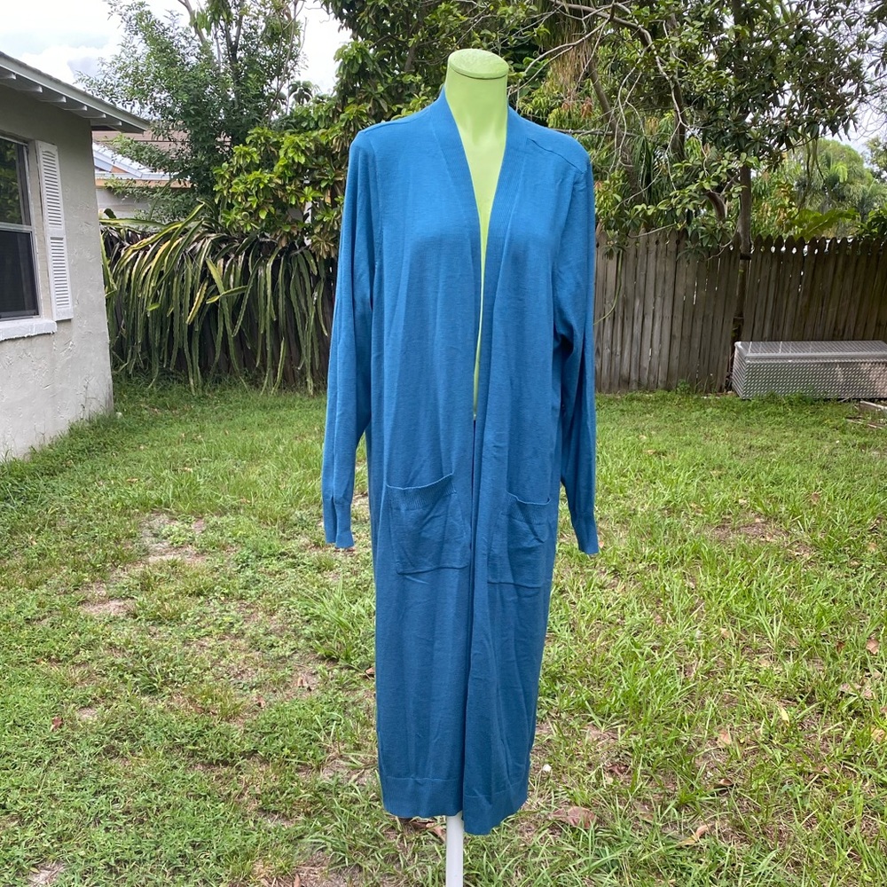 torrid Teal Long Open-Front Cardigan